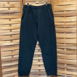 Athletic Works Black Sweatpants Relaxed Fit Elastic Cuffs Men L Cotton